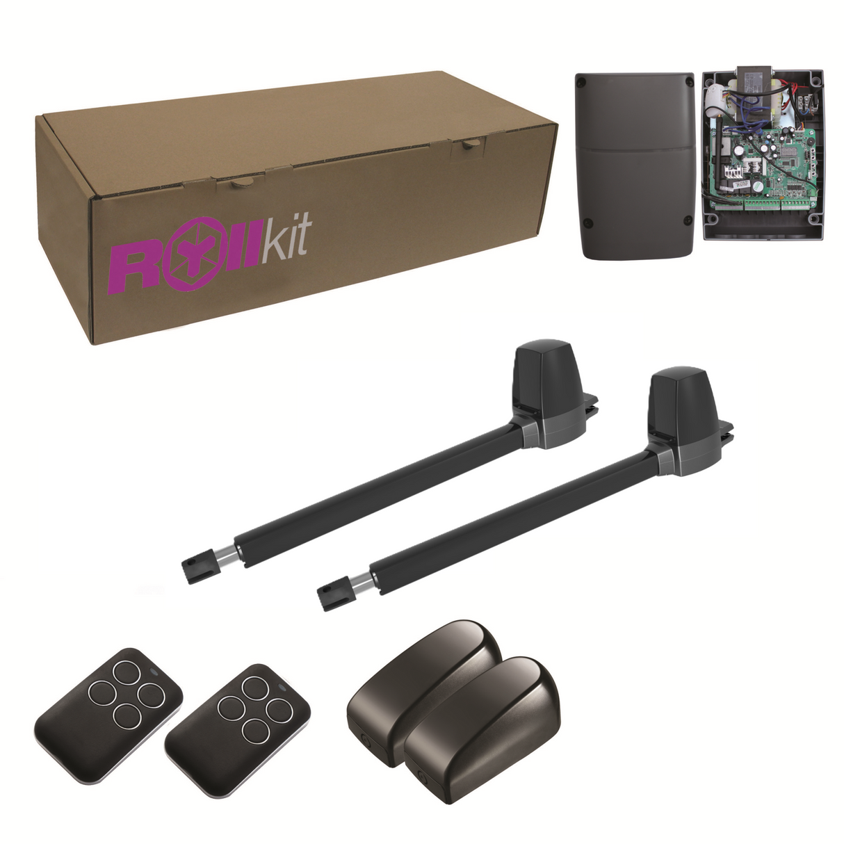 ROLLKIT-Antrieb für zweiflügeliges Tor, Set mit Fotozellen