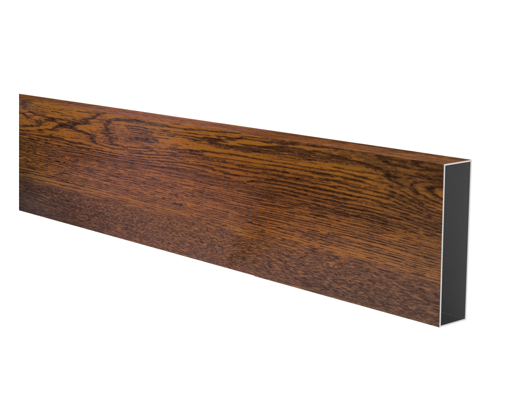 Aluminium-Zaunfüllung 20 x 80 x 1,1 - 6,0 m - Holzdekor DUNKLE NUSS W01