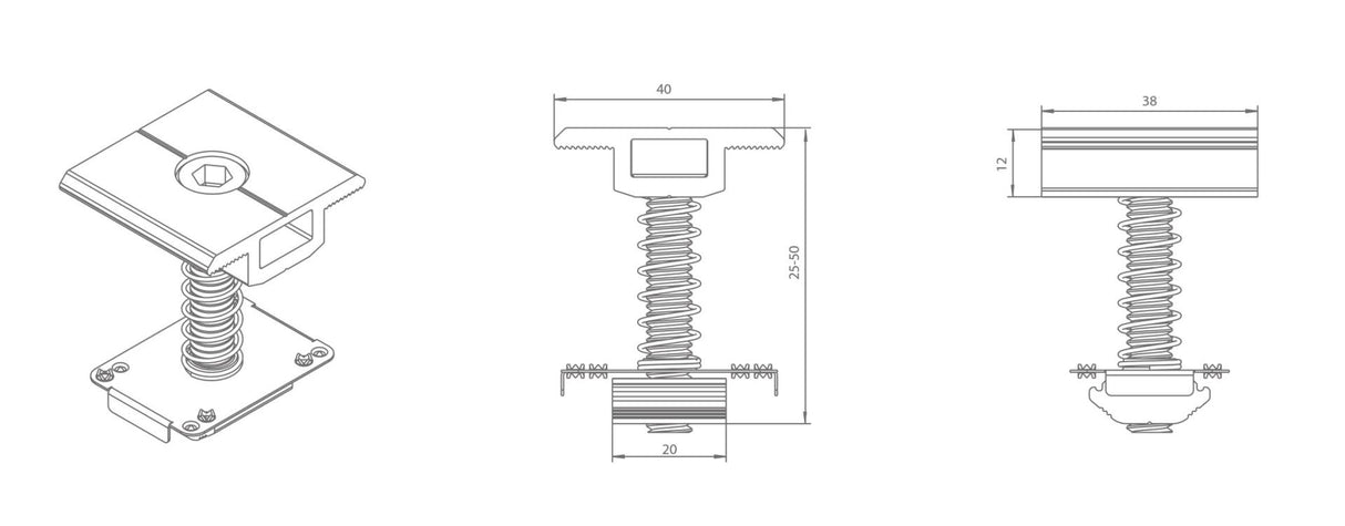 Mittelklemme 30-40mm Modulrahmenhöhe