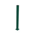 Verzinkter Pfosten 60x40mm mit Fußplatte und PVC-Kappe, 1600mm, Grün RAL 6005
