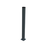 Verzinkter Pfosten 60x40mm mit Fußplatte und PVC-Kappe, 1400mm, Anthrazit RAL 7016