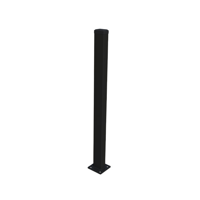 Pfosten 60x40mm mit Fuß ZnPVC 1800mm schwarz matt