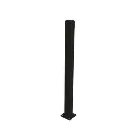 Pfosten 60x40mm mit Fuß ZnPVC 1800mm schwarz matt