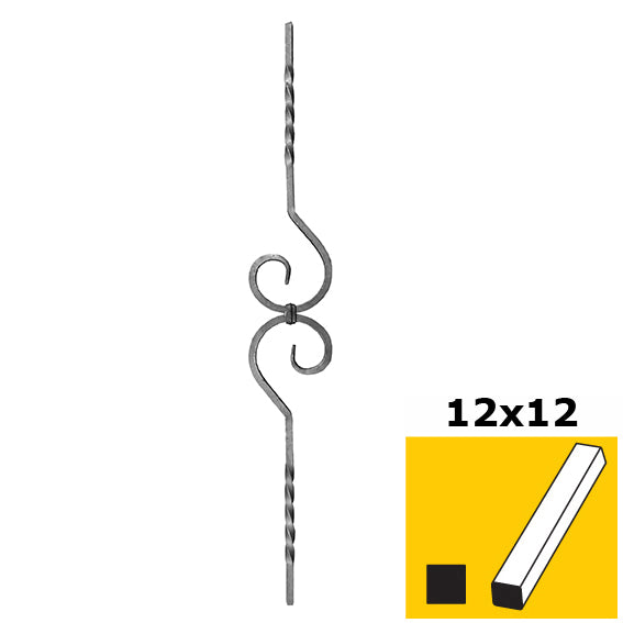 Zierstab mit Element h900, b130mm, 12x12mm