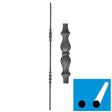 Zierstab mit 2x Element h1000, b26, D12mm