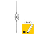 Zierstab mit Element h900, b120mm, 12x12mm