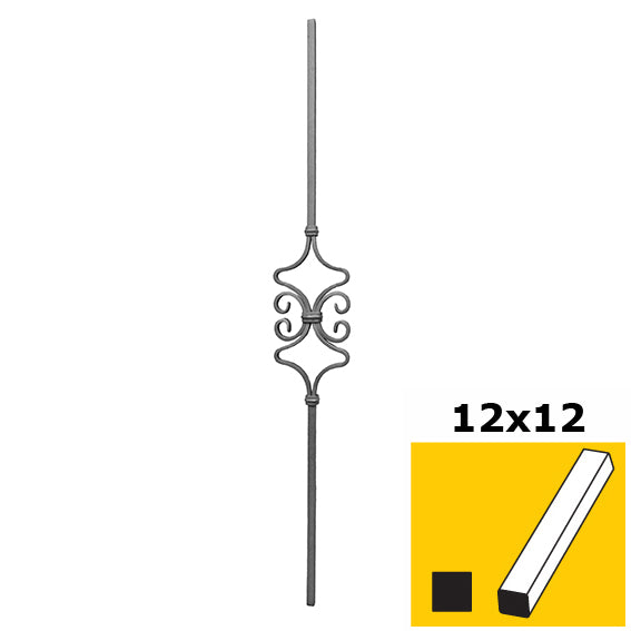 Zierstab mit Element h900, b120mm, 12x12mm