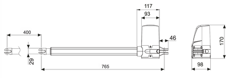 Antrieb rechts - Motor für einen Flügel ROLLKIT bis 2m
