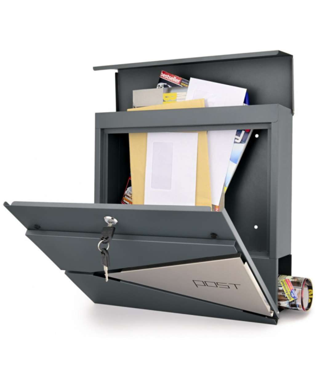 Briefkasten, Zn + Edelstahl, 370x370x100mm