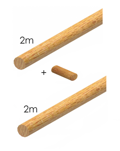 Holzgriff - BUCHEN, 2m+2m