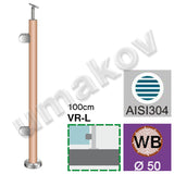 Pfosten BUCHE, obere Befestigung - links AISI304+BUCHE,