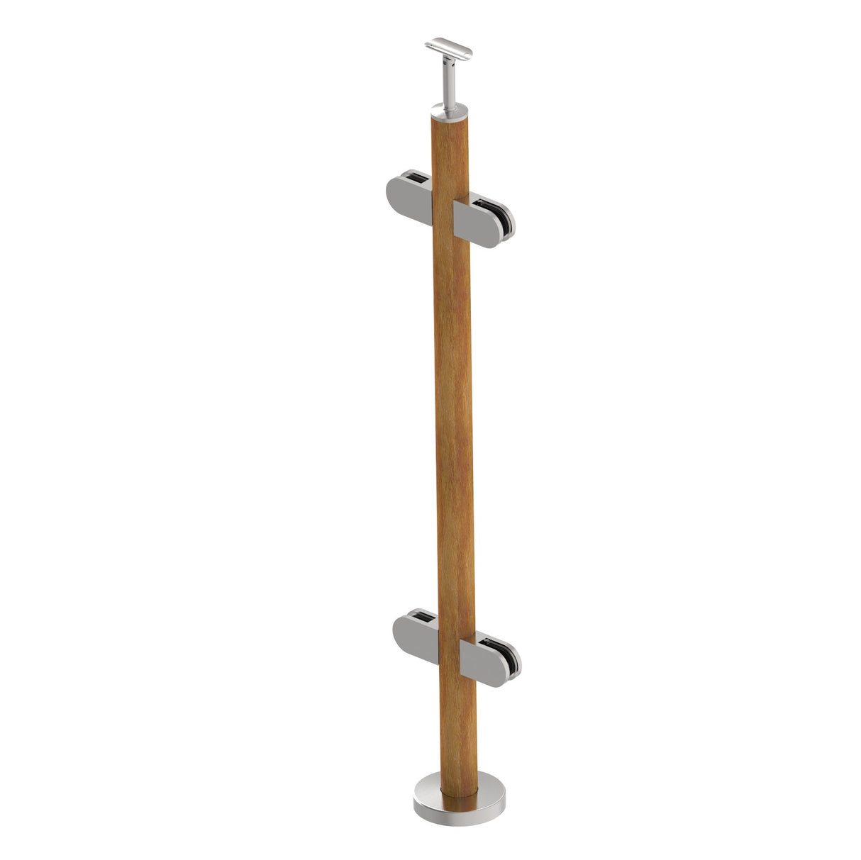 Pfosten EICHE D42,4 - 4xHalter, h=100cm, VK-gerade