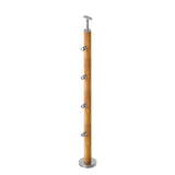 Pfosten EICHE (OAK) D50mm, 4xd12mm, h=90 cm, VK-Treppe