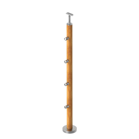 Pfosten EICHE (OAK) D50mm, 4xd12mm, h=90 cm, VK-Treppe