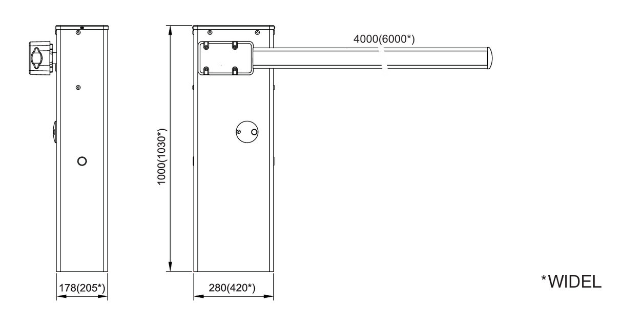 Schranke mit Steuerung 24V, 6m