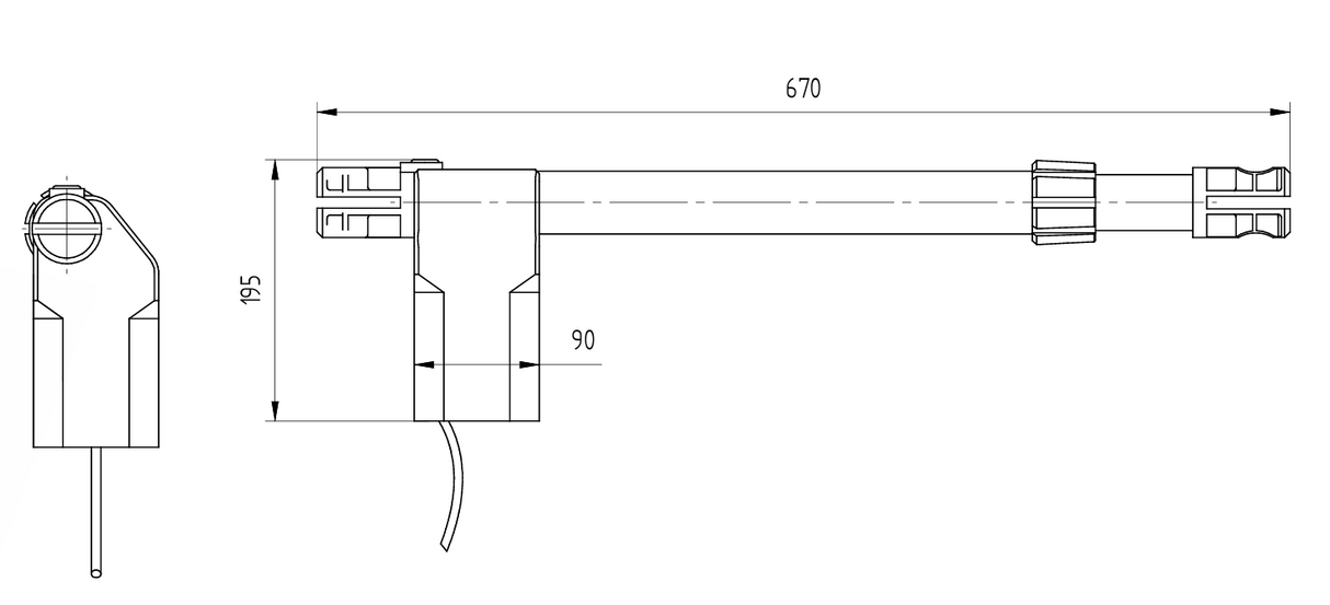 ROLLKIT-Motor für Flügeltor links