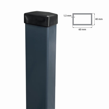 Pfosten 60x40mm ZnPVC 1400mm anthrazit