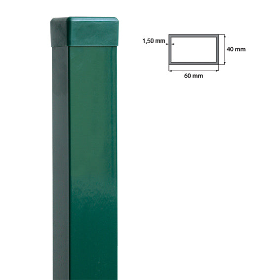 Pfosten 60x40mm ZnPVC 3000mm grün