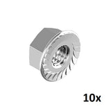 Hex nut with flange DIN 6923 M6 A2 10pcs/pack.