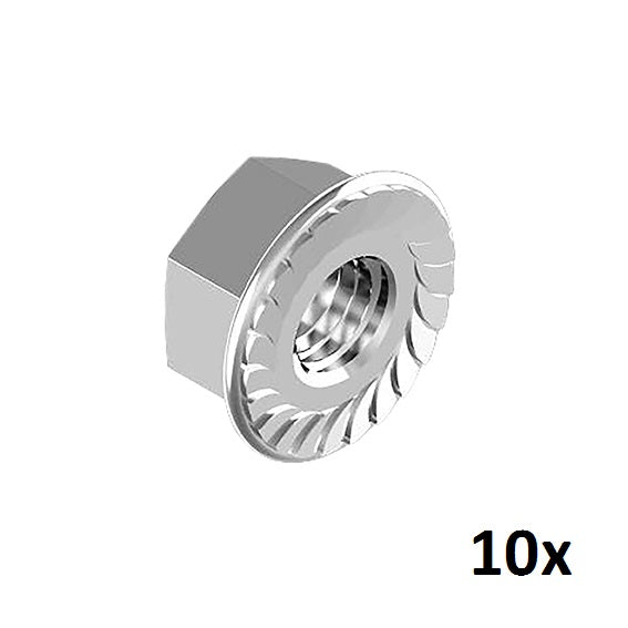 Hex nut with flange DIN 6923 M6 A2 10pcs/pack.