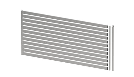 Verzinkter Stahlzaun 1x2m mit verzinkter Stahl-Rechteckfüllung 20x60, Natural