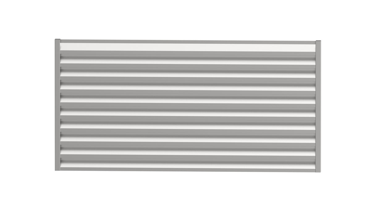 Verzinkter Stahlzaun 1x2m mit verzinkter Stahl-Lamellenfüllung 40,5x105, Natural