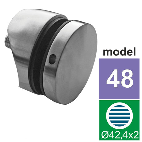 Glashalter Modell 48 AISI304, D42,4x2/D70/H10/T8-1