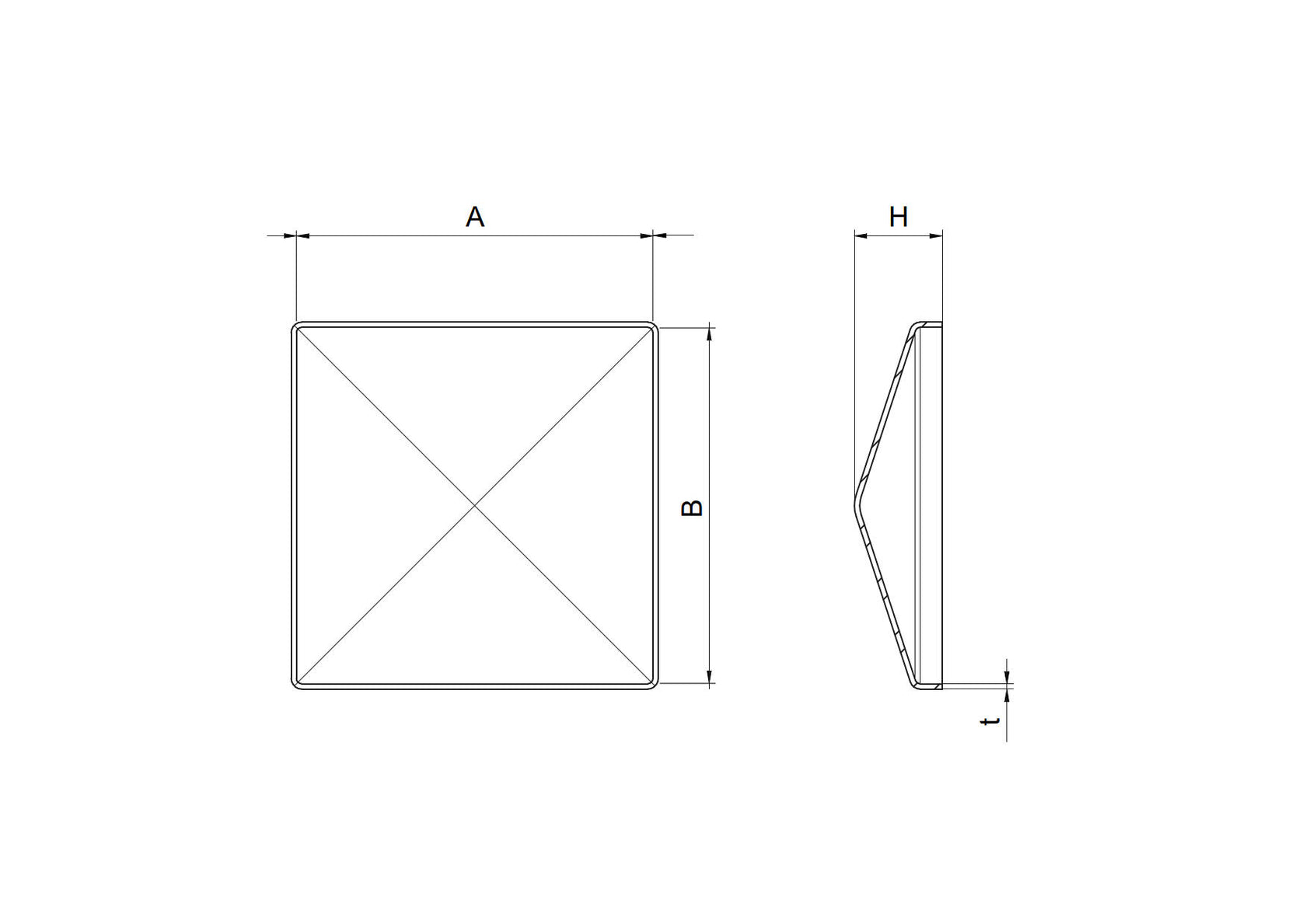Krytka na stĺpik, JP 100x100mm, RAL7016