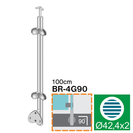 Eckaußenpfosten, Seitenverankerung - grade AISI304
