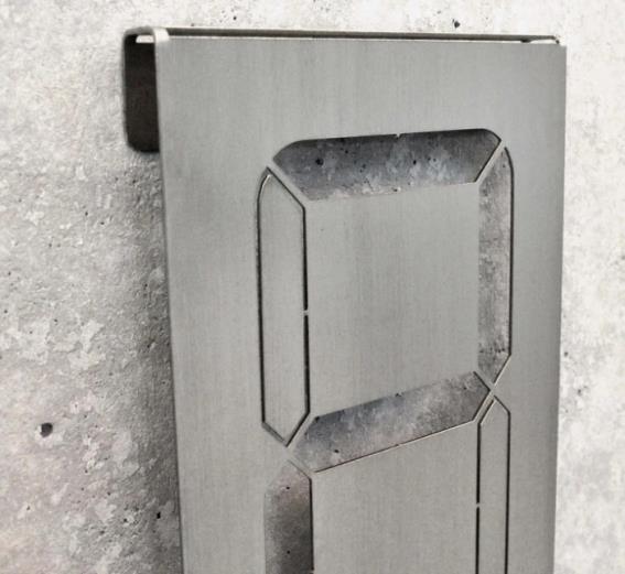 Edelstahl hausnummer "7 SEGMENT" 190x110x1 Unive