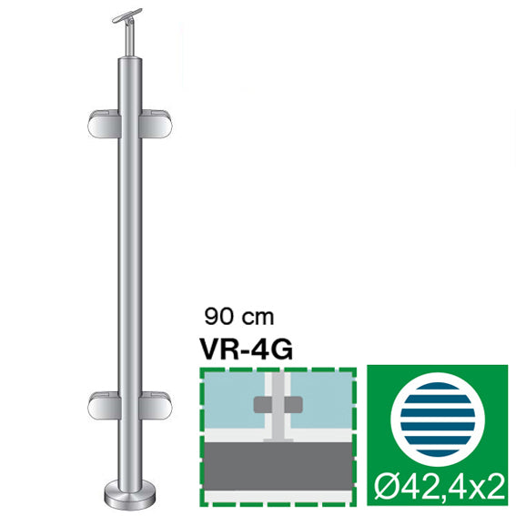 Mittelpfosten, Oberverankerung - grade AISI304, D4