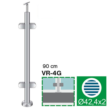 Mittelpfosten, Oberverankerung - grade AISI304, D4