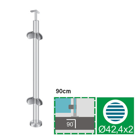 Eckpfosten, Oberverankerung - grade AISI304, D42,4