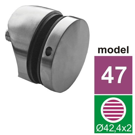 Glashalter Modell 47 AISI316, D42,4x2/D50/H10/T8-1