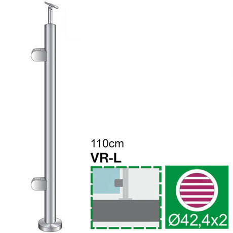 Pfosten, Oberverankerung - links - grade AISI316,
