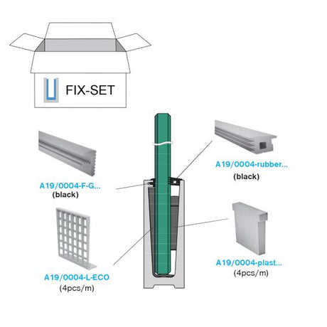 Dichtung für Aluprofil für Ganzglasgeländer
