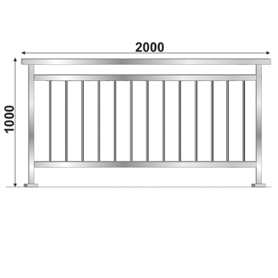 Vertical railing VR AISI304, 40x40x2