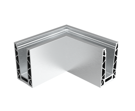 Ecke IN für Aluprofil mit Oberverankerung AL/ELOX/