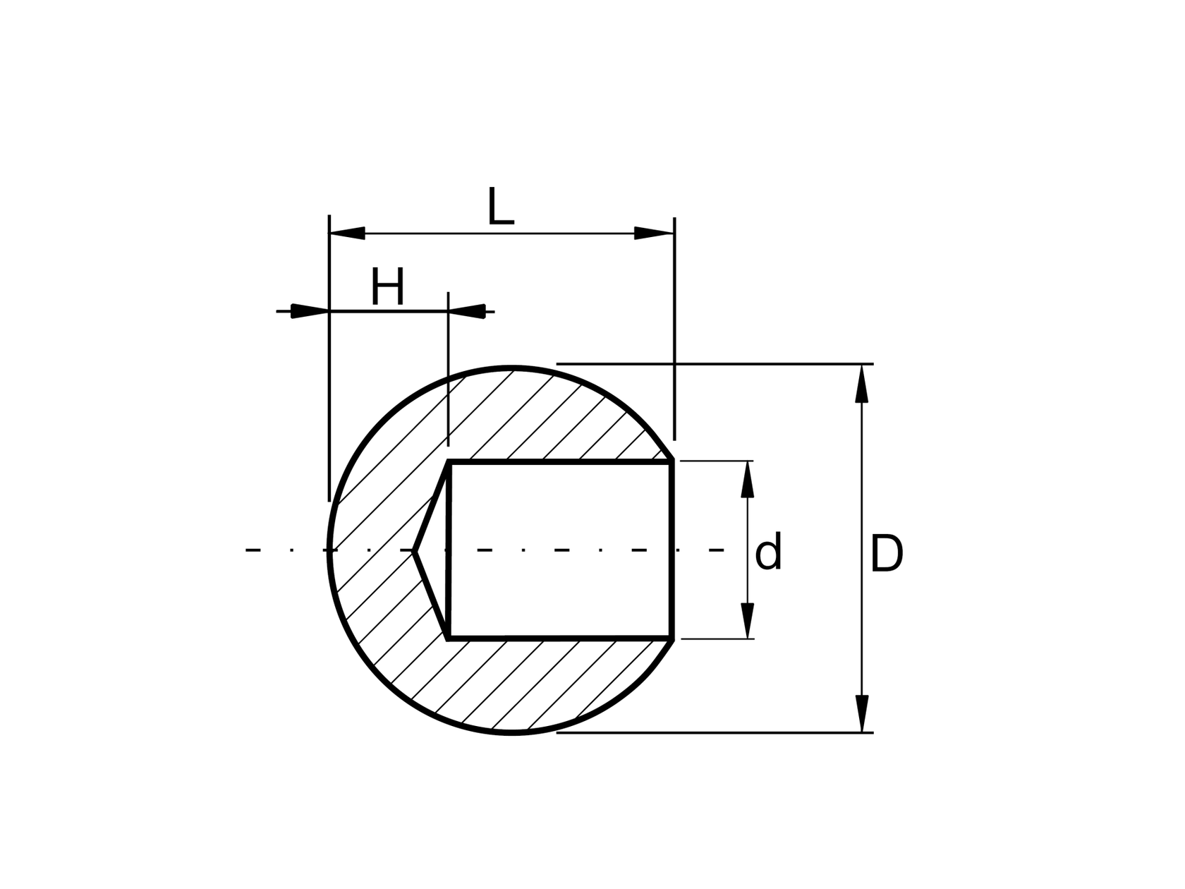 Endkappe Füllstab Messing, D25/d12mm