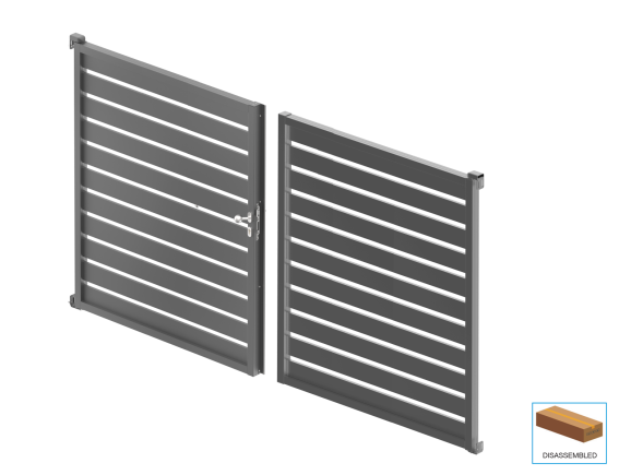 Doppelflügeltor 3,92x1,85m mit Füllung 20x100 R7016 - Set