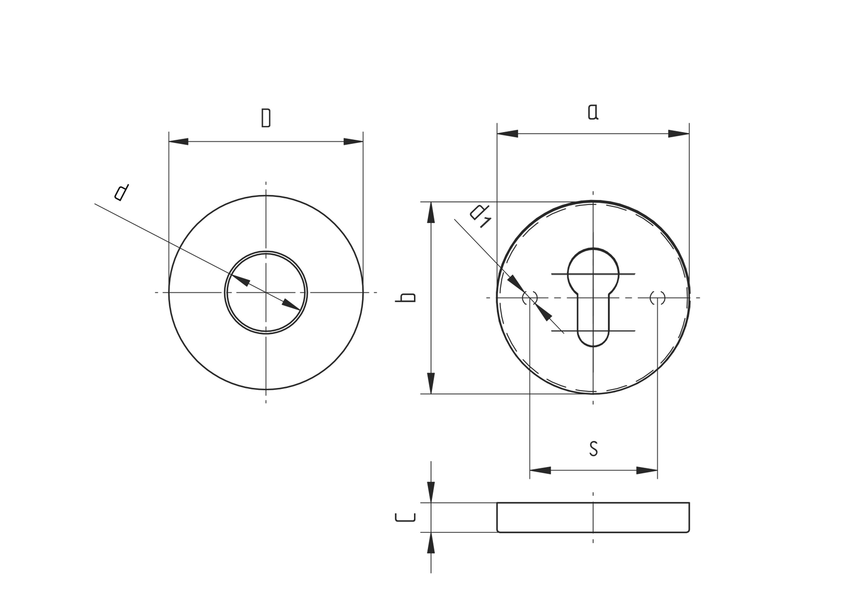 Drückerrosette D50, t2mm