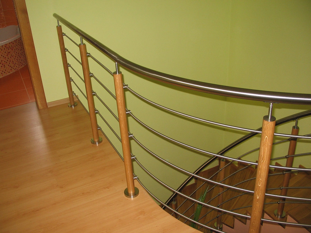 Pfosten, Buche, AISI304+BEECH, D50/4xd12mm, H900m