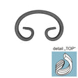 Zierelement h115, b75, 12x6mm