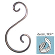 Scroll "S" h300, b130/70, 12x6mm