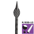 Geschmiedete Zierspitze h155, b35, n12x12mm