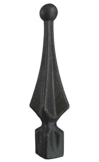 Geschmiedete Zierspitze h115, b22x22, n17,5x17,5mm