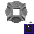 Rosette mit Öffnung 100x100, 31x31, t10mm