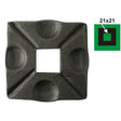 Rosette mit Öffnung 70x70, 21x21, t6mm