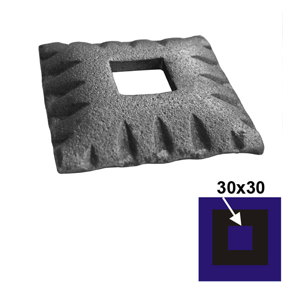 Rosette mit Öffnung 80x80, 31,5x31,5 , h20mm