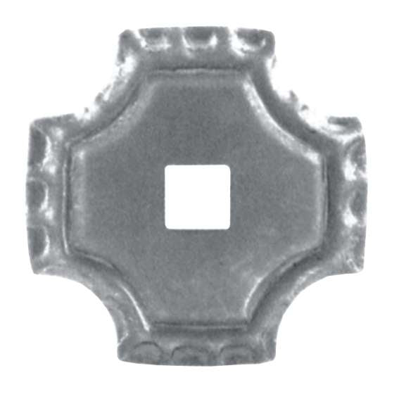 Rosette mit Öffnung 75x75, 16x16, t2,5mm